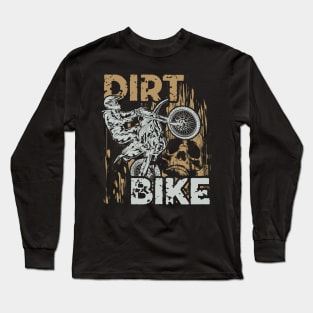 Dirtbike Skull Rider Long Sleeve T-Shirt